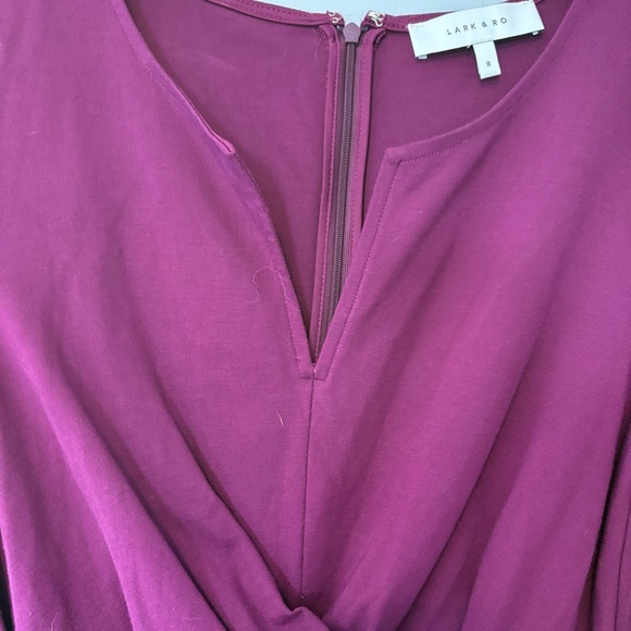Lark & Ro Women’s 8 Half Sleeve Twist Front A-Line Dress Magenta - Picture 2 of 10